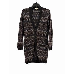 Kinross 100% Cashmere Long Chevron Geometric Pattern Sweater Women’s Medium